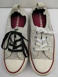 Converse All Star Low Elastic Pinstripe White Women's Sneakers Shoes Size 5.5 - Picture 1 of 12