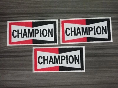 3 pcs CHAMPION AUTOPARTS Car Patch Iron on Embroidered or Sew on Shirt Jeans Hat - Image 1 of 4