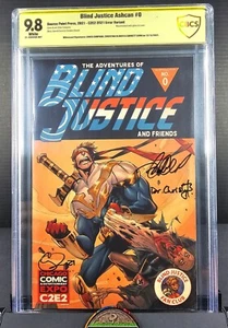 BLIND JUSTICE 0 CBCS 9.8 C2E2 Exclusive Ashcan Error Variant 3X Signed w/Bonus!! - Picture 1 of 6