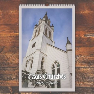 Clearance - 2025 Texas Churches 11" x 17" Full-Color Glossy Wall Calendar - NEW! - Picture 1 of 2