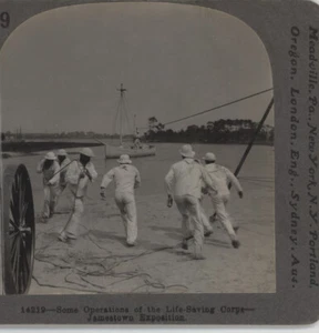 Lifesaving Corps Jamestown Exposition VA Keystone Stereoview c1900 - Imagen 1 de 6