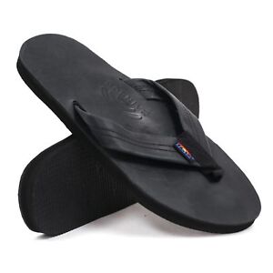 New Rainbow Sandals leather 301ALTS TT Black Men's Size 100% Authentic