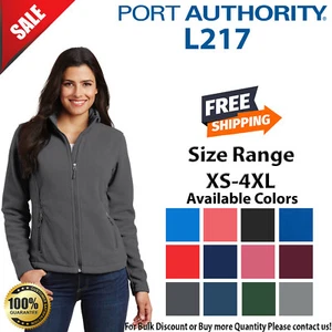 Port Authority L217 Womens Long Sleeve Value Fleece Jacket With Pockets - Picture 1 of 8