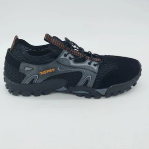 Fashion Mens Water Shoes Black Gray Low Top Bungee Cord Mesh 9M EUR 43 New - Picture 1 of 11