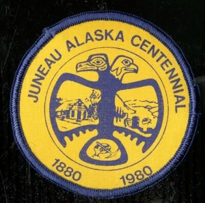 Vintage Souvenir Patch JUNEAU ALASKA CENTENNIAL 1880-1980 3" NOS - Picture 1 of 2