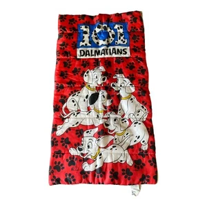 Vintage 90’s Disney 101 Dalmatians Red Children's Sleeping Bag Sack Mat - Picture 1 of 9
