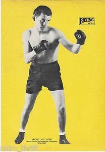 Boxing News Pinup Picture Jackie Kid Berg World Jr Welterweight Champion 1930-31 - Picture 1 of 1
