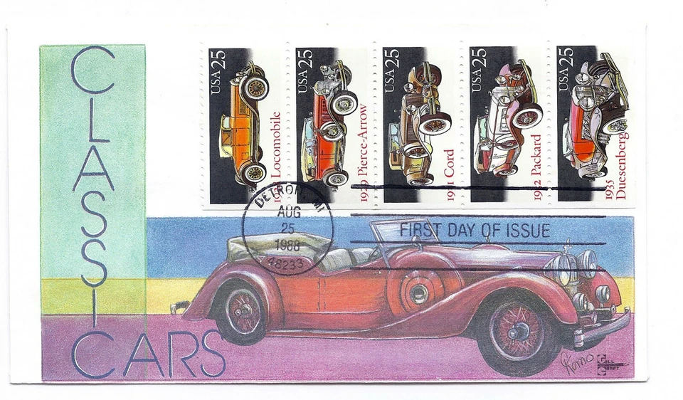 2381-85 (2385a) Classic Cars pane of 5 GillCraft FDC - Image 1 of 1