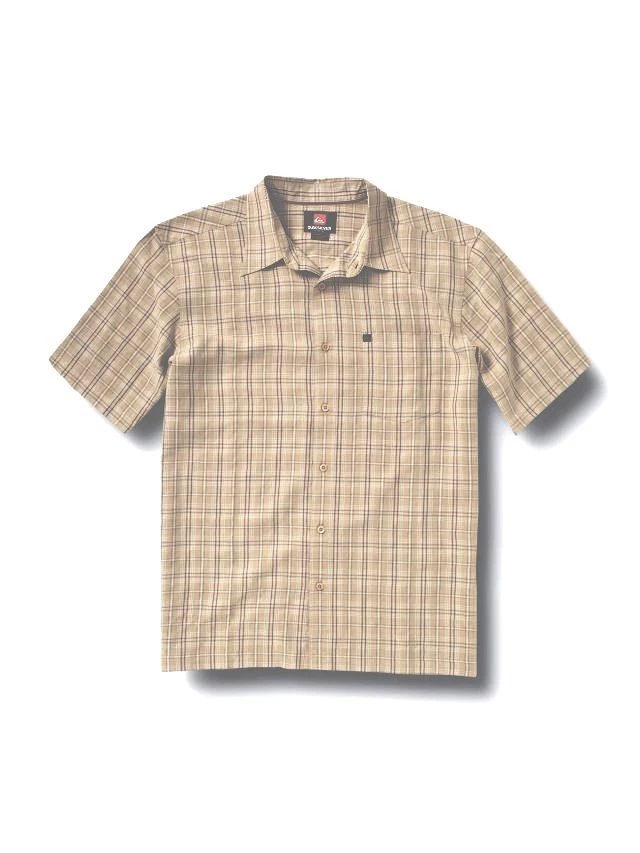 NEW MENS QUIKSILVER HIPSHAKER SHORT SLEEVE BUTTON UP SHIRT KHAKI SMALL RTL $52 - Image 1 of 1
