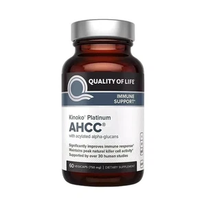 Suplemento Kinoko Platinum AHCC, CALIDAD DE VIDA - 750mg de AHCC, 60 cápsulas vegetales - Imagen 1 de 7
