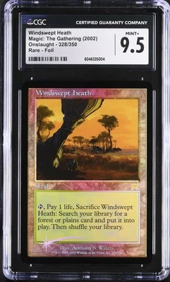 WINDSWEPT HEATH Onslaught Foil Rare CGC 9.5 MTG [Nostalgium] - Image 1 of 2