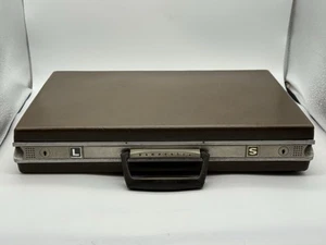 Vintage Samsonite Slim Hardshell Briefcase Luggage Brown 18x12.5x3"- No Key - Picture 1 of 20