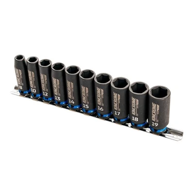 KINCROME 10 PC 3/8" Drive METRIC Deep Impact Socket Rail Set (8-19mm) K2093 - image 1 of 4