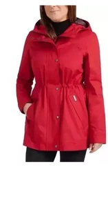 Hunter Women’s Water-Resistant Cotton Rain Jacket, Red, XL - Picture 1 of 7