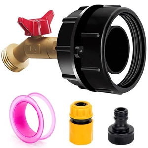 275-330 Gallon IBC Tote Tank Adapter 2" Fine Thread Leakproof Brass Hose Fauc... - Picture 1 of 6