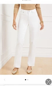 Talbots Barely Boot High Rise White Jeans 14 Curvy NEW - Picture 1 of 7