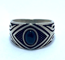 Turkish Handmade Jewelry 925 Sterling Silver  Black onyx stone  Men Ring Size 11