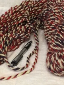 Hand spun red white blue wool bulky yarn for weaving crochet knit fiber arts - Picture 1 of 3