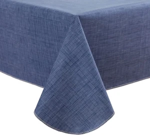 Vinyl Tablecloth with Flannel Backing Rectangle Waterproof Oil-Proof Plastic Tab - Picture 1 of 8
