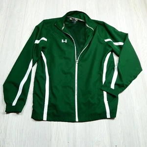Under Armour Track Jacket Adult Medium Green Full Zip Windbreaker Mesh Lined Men - Picture 1 of 15