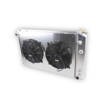 FOR 77-1989 CHEVY C10/C20 SUBURBAN PICKUP 4-ROW ALUM COOLING RADIATOR SHROUD FAN - Image 1 of 4
