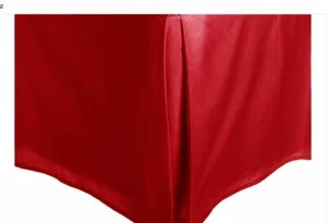 1PC SATIN BED SKIRT SOLID TAYLORED BEDDING DRESSING PLATFORM 14" INCH DROP - Picture 1 of 8