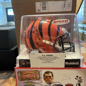 A.J. Green Cincinnati Bengals Autograph Speed Mini Helmet Tristar Authenticated  - Picture 1 of 3
