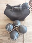 Set of Four Vintage Candlepin Duckpin Bowling Balls w/leather Bag