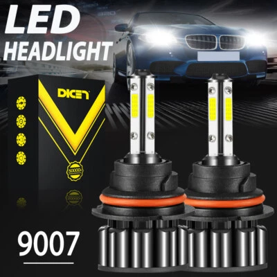 2Pcs 4-Sides 9007 LED Headlight Bulbs Kit 6000K White High Low Beam Light Bulb - Изображение 1 из 4