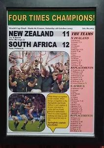 New Zealand 11 South Africa 12 - 2023 Rugby World Cup final - souvenir print - Picture 1 of 5