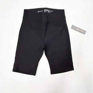 Tractr Girls Size 14 Black Flex-Tech Biker Shorts High Waist Faux Front Pockets - Picture 1 of 5