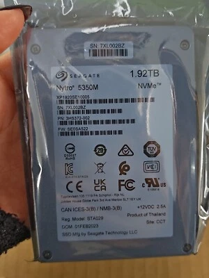 SEAGATE Nytro 5350M 1.92TB PCIE4.0 NVME XP1920SE1005 2.5'' SSD - Image 1 of 2