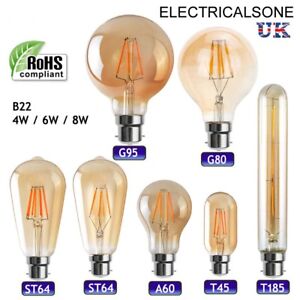 Antique Style Edison Vintage LED Light Bulbs A+Industrial Filament Lamp Bulb B22