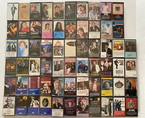 Country Cassette 64 Tapes Lot Willie Nelson Kenny Rogers Johnny Cash More Clean - Foto 1 di 12