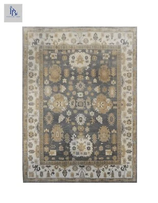 Exquisite Oushak Sl.Grey/Ivory Hand-knotted Finest woolen rugs for living room - Image 1 of 4