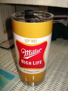 Vaso aislado al vacío MILLER HIGH LIFE 20 oz acero inoxidable tapa para sorber yeti - Imagen 1 de 7