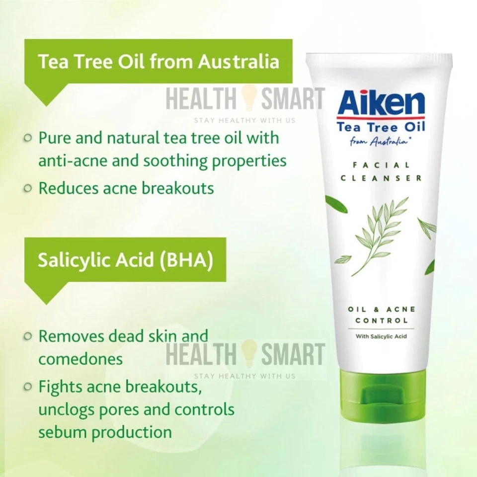 Aiken Tea Tree Oil Facial Cleanser /Whitening Cleanser 100g x3 Free Shipping - Image 1 of 1