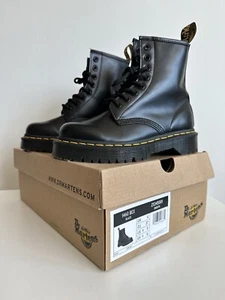 Dr. Martens 1460 Bex Smooth Leather Platform Boots Black Womens 6/Men 5 Lace Up - Picture 1 of 12