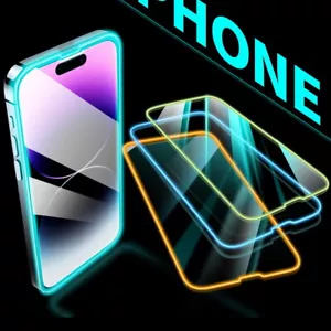 For iPhone 15 14 13 12 11 Pro Max Tempered Glass Luminous Night Glow Screen - Picture 1 of 17