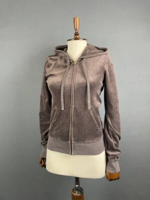 Juicy Couture Womens Tracksuit Hoodie Jacket Size M Brown Velour Long Sleeve - Изображение 1 из 4