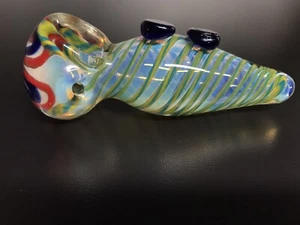 USA TOBACCO SMOKING HAND PIPE BLOWN GLASS FAT BODY PEANUT SDK99G - Picture 1 of 12