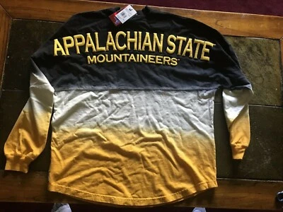 Camiseta deportiva para mujer Appalachian State Mountaineers Ombre manga larga teñida en inmersión Spirit Foto 1 de 4