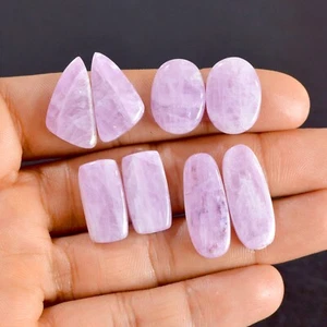 4 Pair 91 Cts Natural Kunzite Cabochon Gemstone Pair Lot 17x12-25x14mm #14503 - Picture 1 of 5