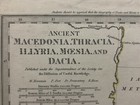 Kupferstich Mazedonien Karte 1830 Dalmatien Dacia Rumänien SDUK Illyria Moesia