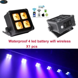 Battery Power Dj Freedom 4x20w RGBWAUV Wireless LED Uplights Outdoor Waterproof - Picture 1 of 17