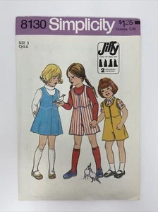 1977 Simplicity 8130 Childs Jiffy Jumper Pattern UNCUT Unused Size 3 - Picture 1 of 3