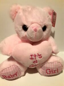 8" Baby Shower Teddy Bear Plush PINK It's a GIRL Baby Shower Gift NWT Plush Doll