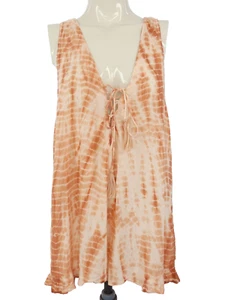 Topshop Playsuit Tie Dye Romper Lace Up Beach Holiday Giraffe Print size L - Picture 1 of 10