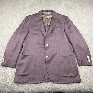Canali Sport Coat Mens 37R Purple 1934 Kei Blazer Wool Silk Linen Made in Italy - Picture 1 of 23