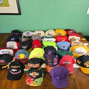 Lot Of 68 Vintage Hats Disney Sports Beer Looney tunes 80s 90s Snapbacks Hat Lot - Picture 1 of 10